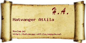 Hatvanger Attila névjegykártya