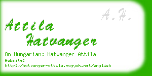 attila hatvanger business card